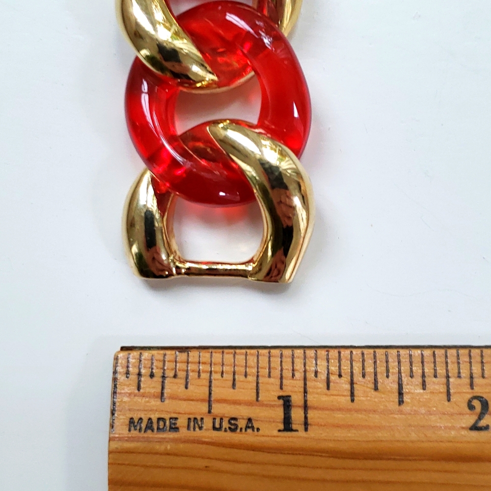 🔥HP🔥VTG Replica Collection Italy Gold/Lucite Link Bracelet - Picture 8 of 8
